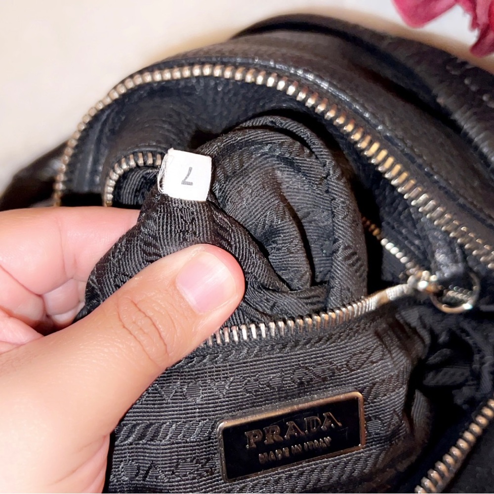 PRADA Authentic Black Leather Shoulder Bag - Picture 13 of 16